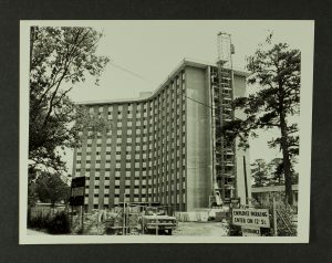 Tutwiler Hall during construction in the late 1960s