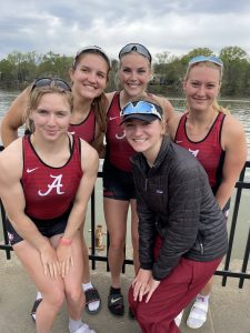 Emma with some of her rowing teammates