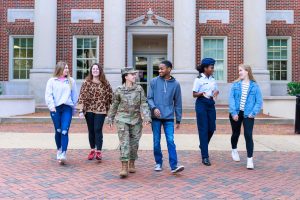 students walking in a group